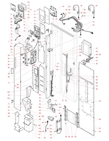 Pièces détachées Canto Dual Cup - 230V 50Hz - Porte, côté intérieur - 2 - C4055X01 - Necta 