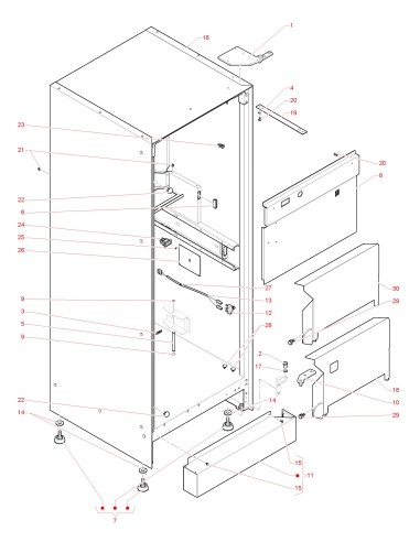 Pièces détachées Canto Dual Cup - 230V 50Hz - Châssis - 3 - C4055X01 - Necta 