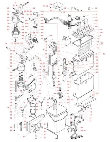 Pièces détachées Canto Dual Cup - 230V 50Hz - Circuit hydraulique (version Espresso) - 5 - C4055X01 - Necta 