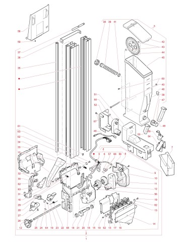 Pièces détachées Canto Dual Cup - 230V 50Hz - Distributeur de sucre et palettes - 10 - C4055X01 - Necta 