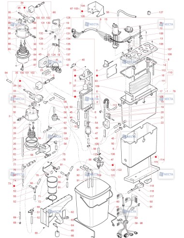 Pièces détachées Canto Dual Cup - 230V 50Hz - Circuit hydraulique (version Espresso) - 5 - C4055X02 - Necta 