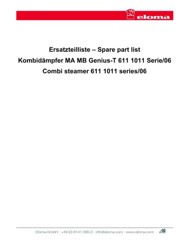 Pièces détachées ELOMA Genius-T-1011-Gas (201110-) Annee 201110- - ELOMA Genius-T-1011-Gas (201110-) - Annee 201110- - Eloma