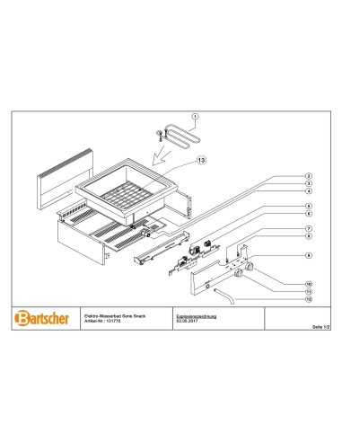 Pièces détachées pour Bain-marie électrique marque Bartsher 