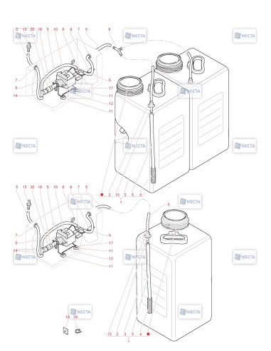 Pièces détachées Canto Dual Cup - 230V 50Hz - Kits distributeur automatique - 15 - C4055X02 - Necta 