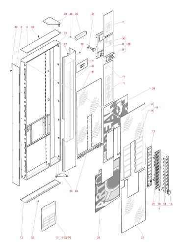 Pièces détachées Canto Espresso - 110-120V 60Hz - Porte, côté extérieur - 1 - C4735X00 - Necta 