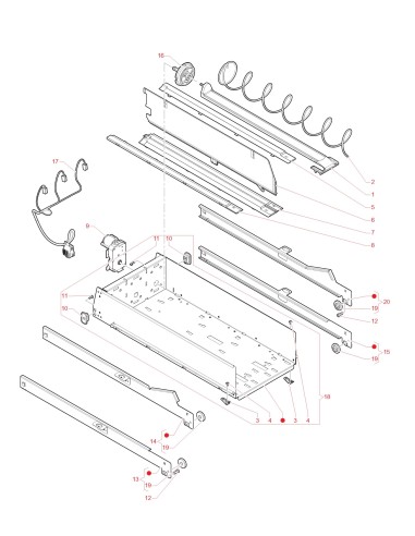 Pièces détachées Lid Dispenser - 230V 50Hz - Plateau et spirals - 4 - C5315X00 - Necta 