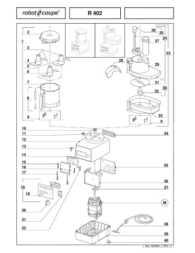 Pièces détachées pour Combinés R 402 - Robot Coupe 