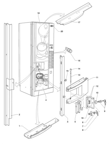 Pièces détachées Astro P - Fresh Brew - 220 Volt - 50 Hz - Porte, côté extérieur - 1 - C215X00 - Necta 