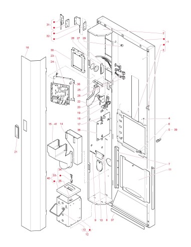 Pièces détachées Kikko - Espresso - 120V - 60 Hz - Porte, côté intérieur - 2 - C200X01 - Necta 