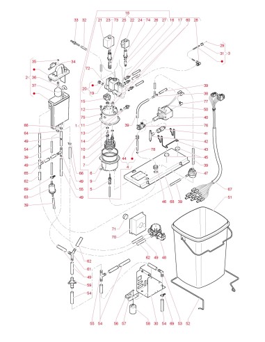 Pièces détachées Kikko - Espresso - 120V - 60 Hz - Circuit hydraulique - 5 - C200X01 - Necta 