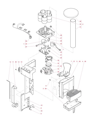 Pièces détachées Kikko - Espresso - 120V - 60 Hz - Distributeur de gobelets - 6 - C200X01 - Necta 