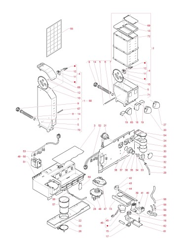 Pièces détachées Kikko - Espresso - 120V - 60 Hz - Moteur doseur de poudres - 8 - C200X01 - Necta 