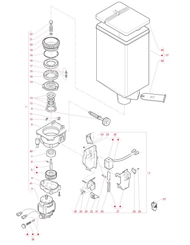 Pièces détachées Kikko - Espresso - 120V - 60 Hz - Moulin doseur - 9 - C200X01 - Necta 