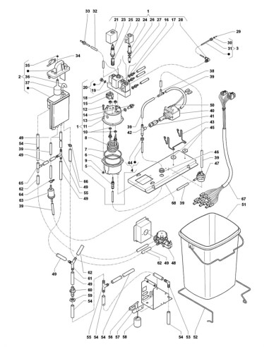 Pièces détachées Kikko Ul - Usa - Espresso - 120 Volt - 60 Hz - Circuit hydraulique - 5 - C225X00 - Necta 