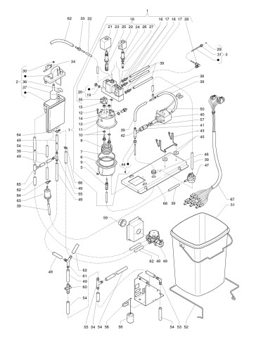 Pièces détachées Kikko Espresso -Ul-120 Volt -  60 Hz - Circuit hydraulique - 5 - C225X01 - Necta 