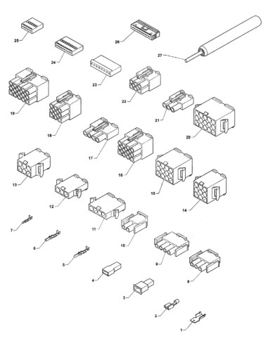 Pièces détachées Kikko C-I - Connecteurs et bornes - 12 - C184X00 - Necta 