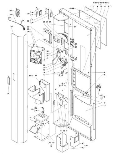 Pièces détachées Kikko - Espresso - Instant - 220 Volt - 50 Hz - Porte, côté intérieur - 2 - C184X02 - Necta 