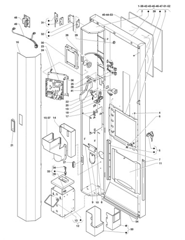 Pièces détachées Kikko - Espresso - Instant - 220 Volt - 50 Hz - Porte, côté intérieur - 2 - C184X03 - Necta 