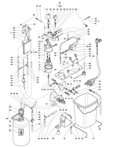 Pièces détachées Kikko - Espresso - Instant - 220 Volt - 50 Hz - Circuit hydraulique - 5 - C184X03 - Necta 