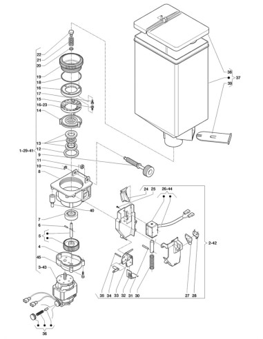 Pièces détachées Kikko - Espresso - Instant - 220 Volt - 50 Hz - Moulin doseur - 9 - C184X03 - Necta 