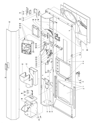 Pièces détachées Kikko Te' Espresso - Te' Espresso - 220 Volt - 50 Hz - Porte, côté intérieur - 2 - C226X00 - Necta 