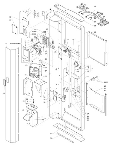 Pièces détachées Kikko Max Caffe'/Te' Espresso - Instant -  220/240V - 50/60Hz - Porte, côté intérieur - 2 - C250X03 - Necta 