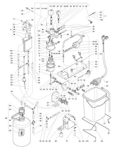 Pièces détachées Kikko Max Caffe'/Te' Espresso - Instant -  220/240V - 50/60Hz - Circuit hydraulique - 5 - C250X03 - Necta 