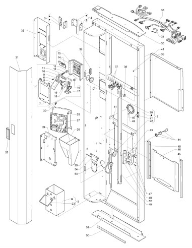 Pièces détachées Kikko Max Espresso - 120V 60Hz - Porte, côté intérieur - 2 - C286X01 - Necta 