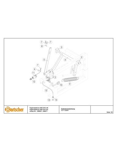 Pièces détachées pour Braisière basculante 900 E87LEK marque Bartsher 