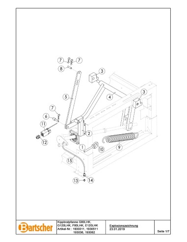 Pièces détachées pour Braisière basculante E80LHK marque Bartsher 