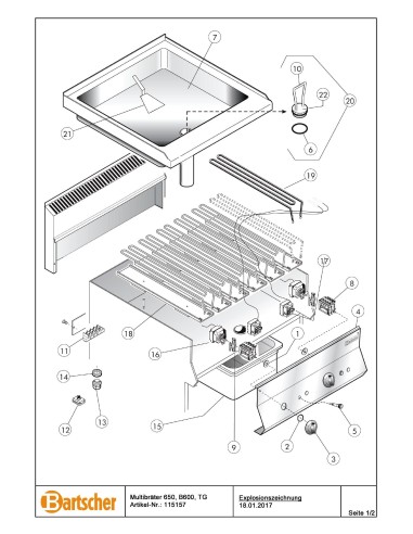 Pièces détachées pour Braisière multi 650, L400, AT marque Bartsher 