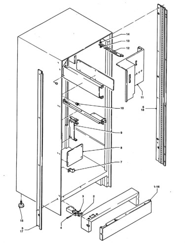 Pièces détachées Spazio P - Espresso - Instant - 220 Volt - 50 Hz - Châssis - 3 - C169X00 - Necta 