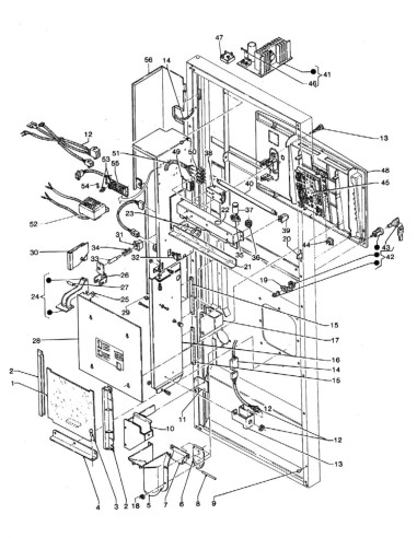 Pièces détachées Venezia - Espresso - 120 Volt - 60 Hz - Porte - Côté intérieur - 2 - C133X0 - Necta 