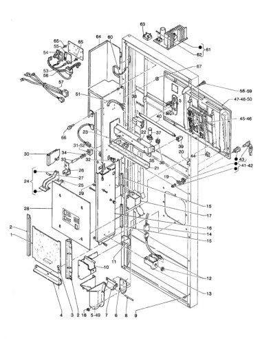 Pièces détachées Venezia - Espresso - Instant - 220 Volt - 50 Hz - Porte, côté intérieur - 2 - C104X02 - Necta 