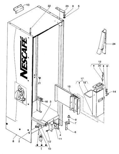 Pièces détachées Venezia Nestle' - Instant - 220 Volt - 50 Hz - Châssis - 3 - C147X00 - Necta 