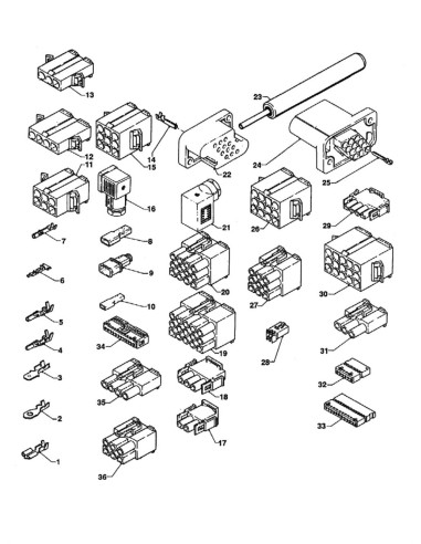 Pièces détachées Cb - Versione 550 - 220 Volt - 50 Hz - Connecteurs et bornes - 8 - C174X00 - Wittenborg 