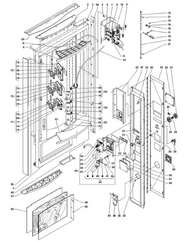 Pièces détachées Fm - Versione 7000 - 220 Volt - 50 Hz - Porte - Côté extérieur - 1 - C195X00 - Wittenborg 