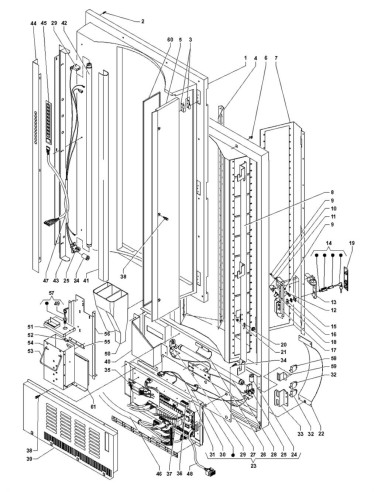 Pièces détachées Fm - Versione 7000 - 220 Volt - 50 Hz - Porte - Côté intérieur - 2 - C195X00 - Wittenborg 