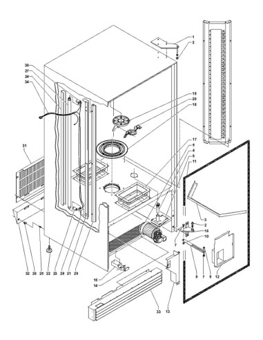 Pièces détachées Fm - Versione 7000 - 220 Volt - 50 Hz - Châssis - 3 - C195X00 - Wittenborg 