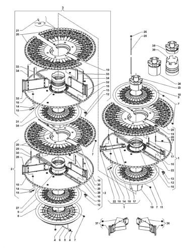 Pièces détachées Fm - Versione 7000 - 220 Volt - 50 Hz - Plats - 6 - C195X00 - Wittenborg 