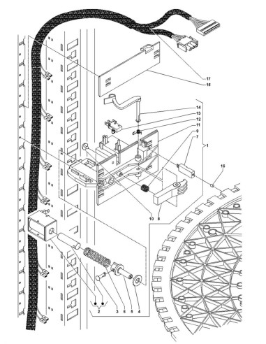 Pièces détachées Fm - Versione 7000 - 220 Volt - 50 Hz - Dispositif de blocage des plats - 7 - C195X00 - Wittenborg 