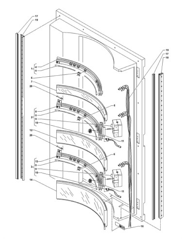 Pièces détachées Fm - Versione 7000 - 220 Volt - 50 Hz - Système de blocage - 8 - C195X00 - Wittenborg 