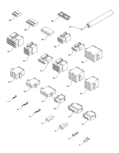 Pièces détachées Fm - Versione 7000 - 220 Volt - 50 Hz - Connecteurs et bornes - 10 - C195X00 - Wittenborg 