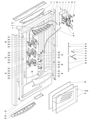 Pièces détachées Fm - Versione 7000 - 220 Volt - 50 Hz - Porte, côté extérieur - 1 - C195X01 - Wittenborg 