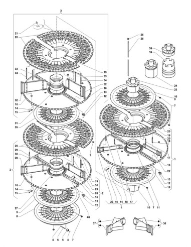 Pièces détachées Fm - Versione 7000 - 220 Volt - 50 Hz - Plats - 7 - C195X01 - Wittenborg 