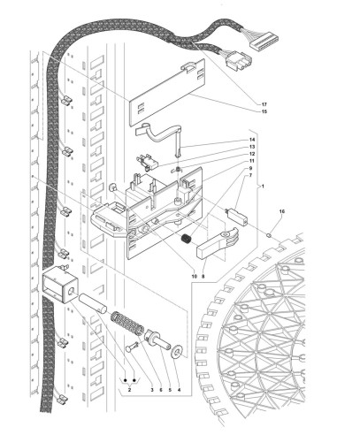 Pièces détachées Fm - Versione 7000 - 220 Volt - 50 Hz - Dispositif de blocage des plats - 8 - C195X01 - Wittenborg 