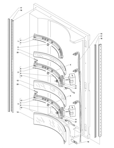 Pièces détachées Fm - Versione 7000 - 220 Volt - 50 Hz - Système de blocage - 9 - C195X01 - Wittenborg 