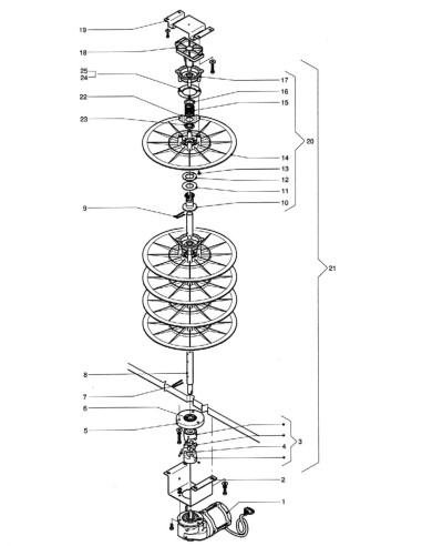 Pièces détachées Fm - Versione 3000 - 220 Volt - 50 Hz - Arbre porte-disques - 3 - C175X00 - Wittenborg 