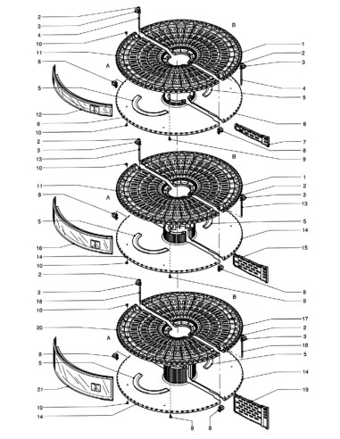 Pièces détachées Fm - Versione 3000 - 220 Volt - 50 Hz - Disques - 4 - C175X00 - Wittenborg 