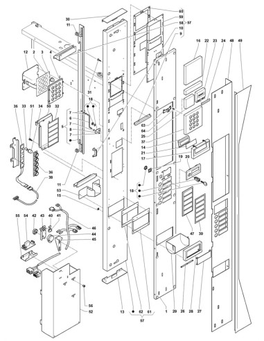 Pièces détachées Sm - Versione 700 - 220 Volt - 50 Hz - Porte, côté extérieur - 1 - C222X00 - Wittenborg 